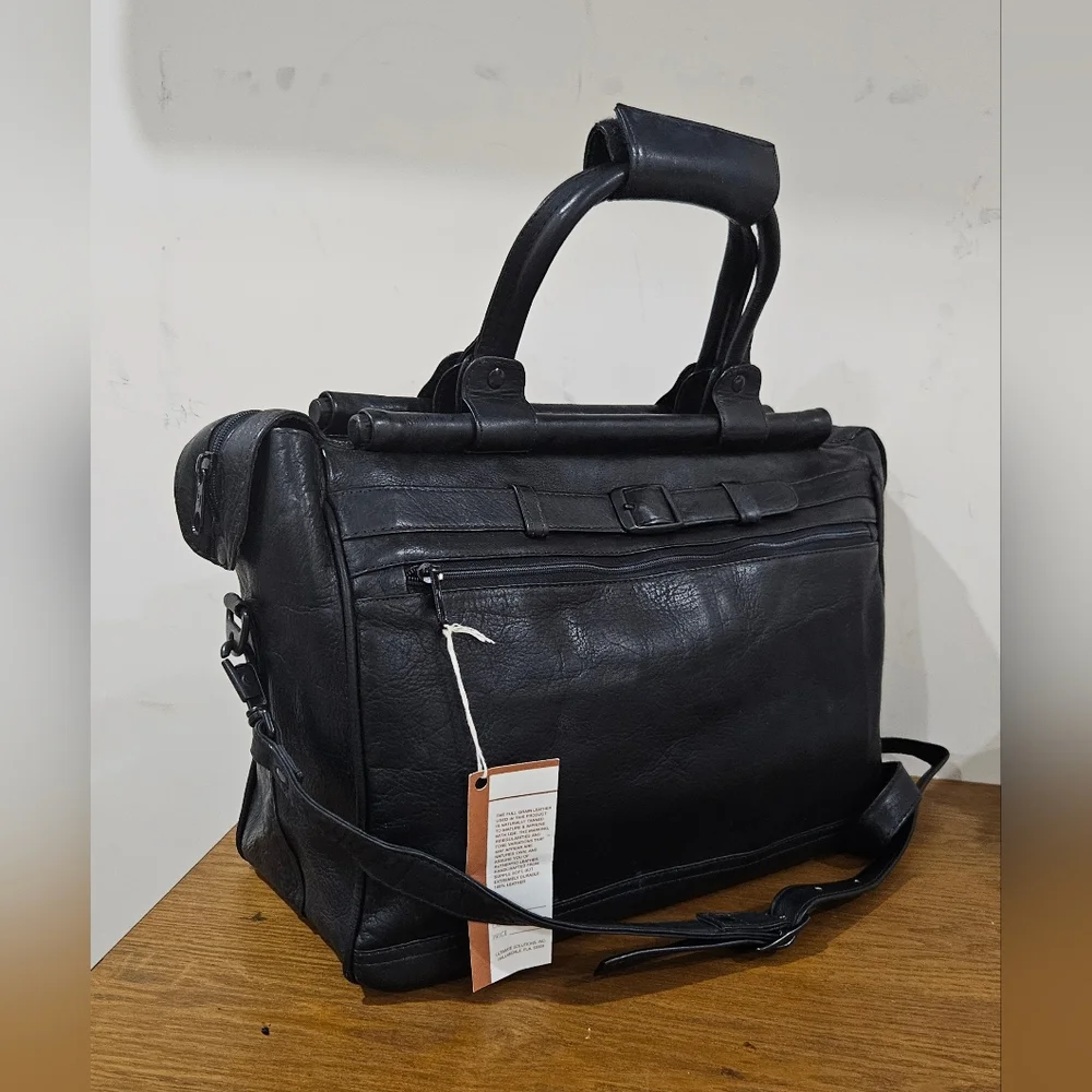NWT Genuine black leather Briefcase/Laptop